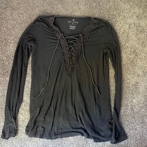 American Eagle soft and sexy lace up long sleeve